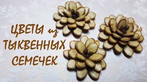 Цветы из тыквенных семечек